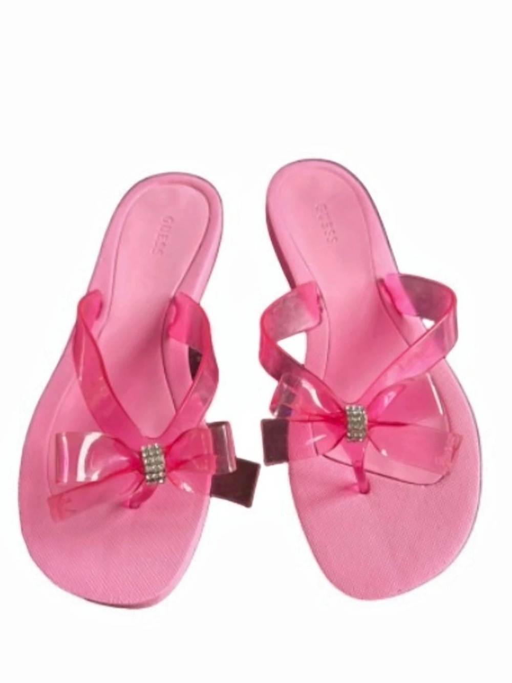 GUESS Tuta Bowtie Sandals Pink Bow Thong Sandals